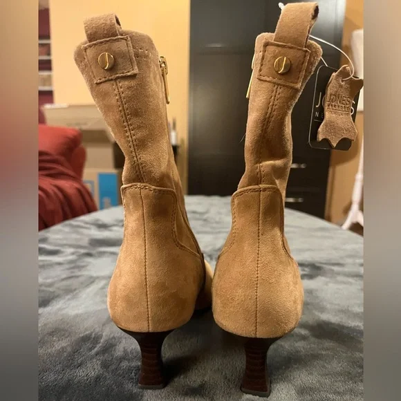 Jones New York Ankle Booties. Kitten Heel Pointed-Toe Genuine suede Tan. 7.5 NEW - Picture 4 of 9